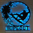 thumbnail image 1 of Handmadetneonsign Custom Beach Wave Surfing Metal Wall Art LED Light - Personalized Surfer Name Sign, 1 of 3
