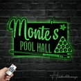 thumbnail image 1 of Handmadetneonsign Custom Billiards Pool Hall Metal Wall Art LED Light - Personalized Pool Hall Sign, 1 of 5