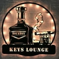 thumbnail image 1 of Handmadetneonsign Custom Bourbon Cigar Man Cave Metal Wall Art LED Light - Personalized Wine Bottle, 1 of 3