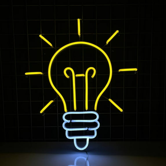 Handmadetneonsign Custom Bright Lightbulb Neon Sign, Lamp Light Bulb Neon Light, Glowing Creative