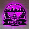 thumbnail image 1 of Handmadetneonsign Custom Camping Metal Wall Art LED Light, Campsite Metal Sign, Camper LED Sign, 1 of 3
