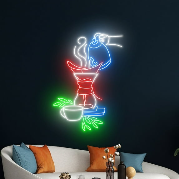 Handmadetneonsign Custom Coffee Neon Sign, Coffee Cup Neon Light, Cafe LED Light, Tea Cup Led Sign