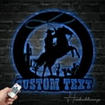 thumbnail image 1 of Handmadetneonsign Custom Cowboy Riding Horse Metal Wall Art LED Light - Personalized Western Cowboy, 1 of 5