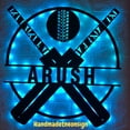 thumbnail image 1 of Handmadetneonsign Custom Cricket Bats and Ball Metal Wall Art LED Light -Personalized Smasher Name, 1 of 3