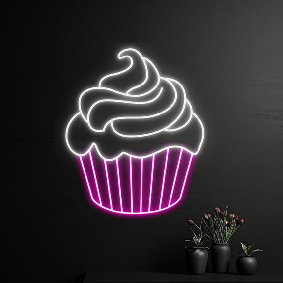 Handmadetneonsign Custom Cupcake Neon Sign, Cupcakes LED Sign, Cream Cakes Neon Light, Bakery Led