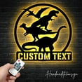 thumbnail image 1 of Handmadetneonsign Custom Dinosaurs Metal Wall Art with LED Light - Personalized Dino Name Sign Home, 1 of 5