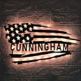 thumbnail image 1 of Handmadetneonsign Custom Distressed USA Flag Metal Wall Art LED Light - Personalized American Flag, 1 of 3