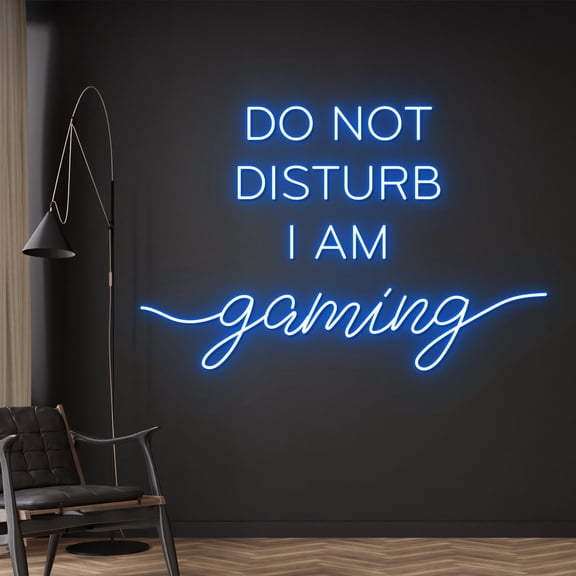 Handmadetneonsign Custom Do Not Disturb I Am Gaming Neon Sign, Custom Gamer Name LED Light