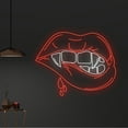 thumbnail image 1 of Handmadetneonsign Custom Dripping Lips Neon Light, Melting Mouth Led Sign, Lip Bite Neon Sign, 1 of 5