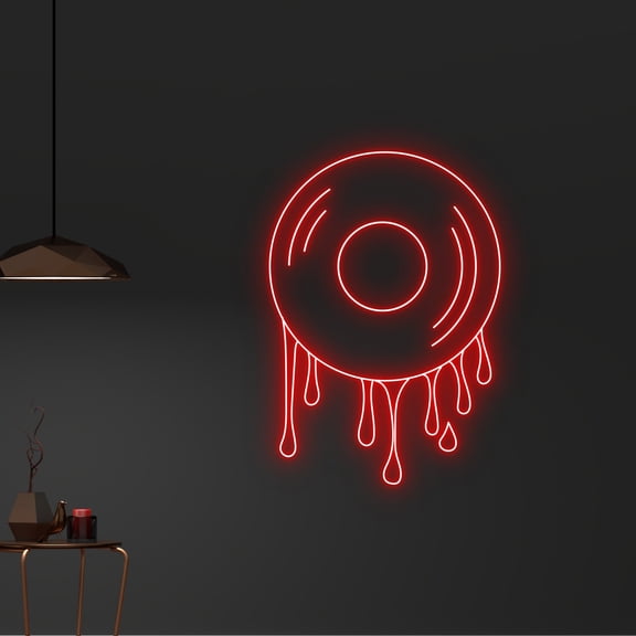 Handmadetneonsign Custom Dripping Record Disc Led Sign, Dripping Disc Neon Light, DJ Neon Sign