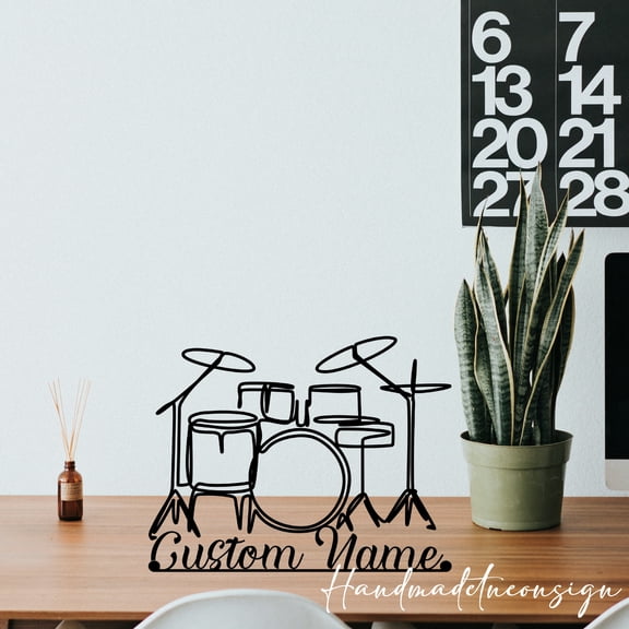 Handmadetneonsign Custom Drummer Metal Desk, Drummer Metal Table Sign, Drummer Player Name Metal 66031
