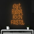 thumbnail image 1 of Handmadetneonsign Custom Eat Pasta Run Fasta Neon Sign, Custom Name LED Light, Pasta Neon Light, 1 of 5