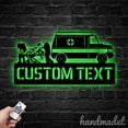 thumbnail image 1 of Handmadetneonsign Custom Emergency Ambulance Metal Wall Art LED Light, Rescue Squad Truck Driver, 1 of 5
