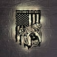 thumbnail image 1 of Handmadetneonsign Custom English Bulldog US Flag Metal Wall Art LED Light - Personalized British Bulldog, 1 of 3