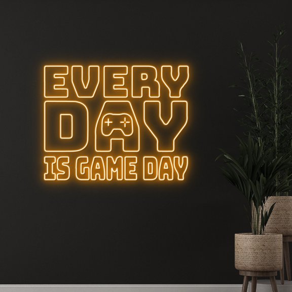 Handmadetneonsign Custom Every Day Is Game Day Neon Light, Personalized Quote Name Neon Sign, Gamer