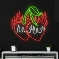 thumbnail image 1 of Handmadetneonsign Custom Fire Cherries Neon Sign, Cherry LED Sign, Fruit Neon Light, Cafe Coffee, 1 of 5