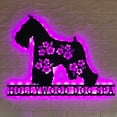 thumbnail image 1 of Handmadetneonsign Custom Floral Miniature Schnauzer Metal Wall Art LED Light - Personalized Flower, 1 of 3