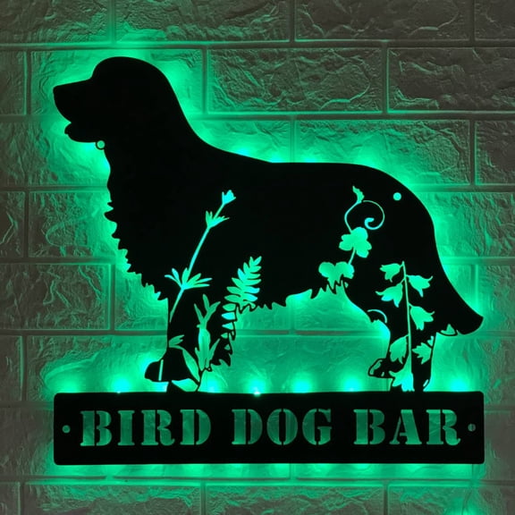 Handmadetneonsign Custom Floral Welsh Springer Spaniel Metal Wall Art LED Light - Personalized Flow