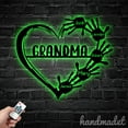 thumbnail image 1 of Handmadetneonsign Custom Grandma Heart Grandchildren Metal Sign Wall Art LED Light - Mother's Gifts, 1 of 5