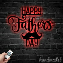 Handmadetneonsign Custom Happy Father's Day For Life Metal Sign Wall Art LED Light, Father's Day