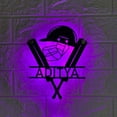 thumbnail image 1 of Handmadetneonsign Custom Helmet Cricket Bat Metal Wall Art LED Light - Personalized Cricket Player, 1 of 3