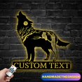 thumbnail image 1 of Handmadetneonsign Custom Howling Wolf Metal Wall Art LED Light - Personalized Moon Tree Wolf Metal, 1 of 5