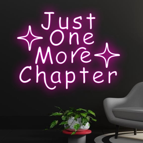 Handmadetneonsign Custom Just One More Chapter Neon Sign, Custom Bookworm Name LED Light