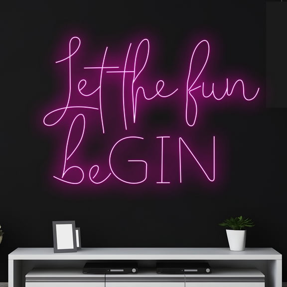 Handmadetneonsign Custom Let The Fun Begin Neon Sign, Custom Quote Name LED Light, Nursery Room
