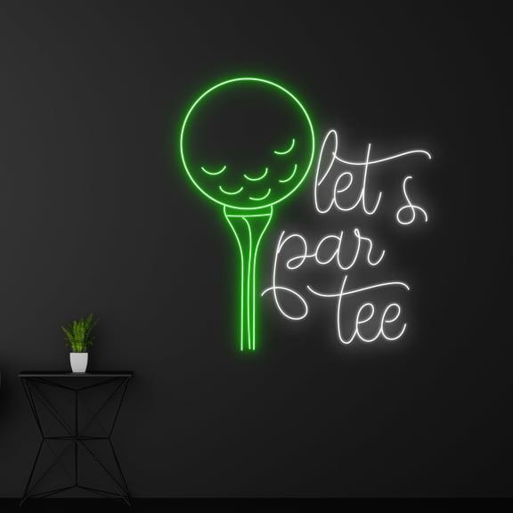 Handmadetneonsign Custom Let's Par Tee Golf Neon Sign, Golfer LED Light, Golfing LED Sign, Golf