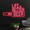 thumbnail image 1 of Handmadetneonsign Custom Life Is Better With Beer Neon Sign, Personalized Beer LED Light, Beer Club, 1 of 5