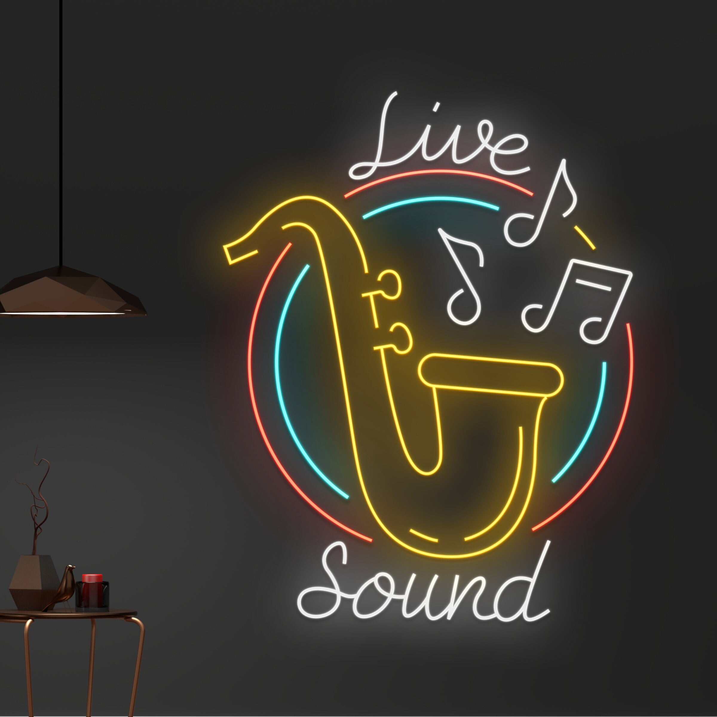 Handmadetneonsign Custom Live Sound Saxophone Led Sign, Saxophone Neon ...