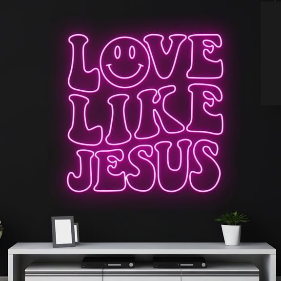 Handmadetneonsign Custom Love Like Jesus Neon Sign, Custom Quote Name LED Light, Room Wall Art