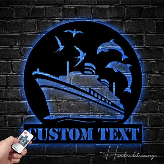 Handmadetneonsign Custom Marine Ship Metal Wall Art LED Light - Personalized Pillow Sailor Captain