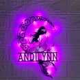 thumbnail image 1 of Handmadetneonsign Custom Mermaid On The Moon Metal Wall Art LED Light - Personalized Moon Mermaid, 1 of 3