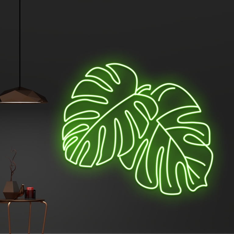 Handmadetneonsign Custom Monstera Leaf Neon Light, Tropical Leaf Led Light,  Green Leaf Neon Sign - Walmart.com
