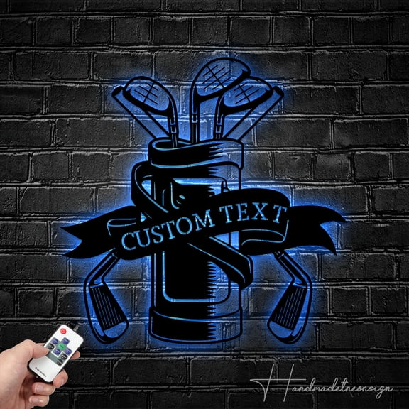 Handmadetneonsign Custom Name Golfing Metal Wall Art LED Light - Personalized Golfer Sign Home Decor