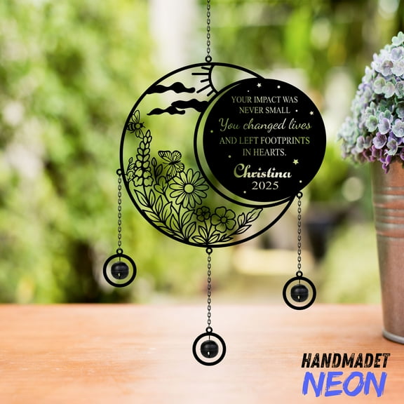 Handmadetneonsign Custom Name Retirement Gifts Wind Chimes Rattle, Coworker Gifts, Job Gifts 140210