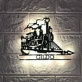 thumbnail image 1 of Handmadetneonsign Custom Name Steam Engine Train Locomotive Metal Wall Art with LED Light - Personalized Metal Sign, 1 of 3