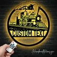thumbnail image 1 of Handmadetneonsign Custom Name Steam Train Locomotive Metal Wall Art with LED Light - Personalized Train, 1 of 5