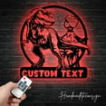 thumbnail image 1 of Handmadetneonsign Custom Name Tyrannosaurus Dinosaur Metal Wall Art LED Light - Personalized Dinosaur, 1 of 3