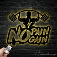 thumbnail image 1 of Handmadetneonsign Custom No Pain No Gain Metal Wall Art LED Light - Personalized Gym Name Sign Home, 1 of 5