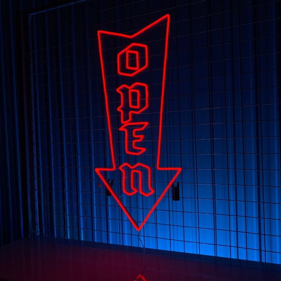 Handmadetneonsign Custom Open Direction Arrow Left Neon Sign, Open Arrow Led Sign, Arrow Open Neon