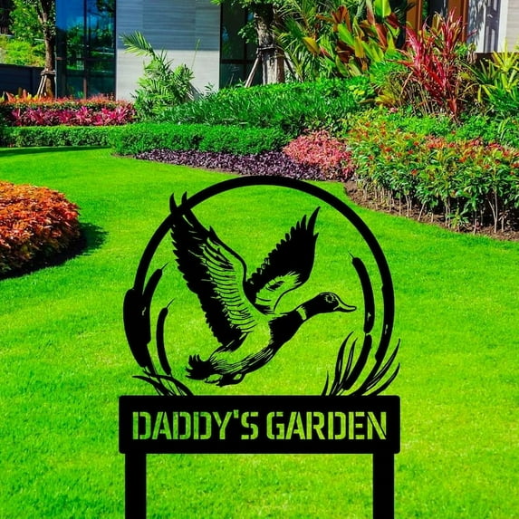 Handmadetneonsign Custom Outdoor Flying Mallard Duck Metal Sign With Stakes,Mallard Duck Metal Name