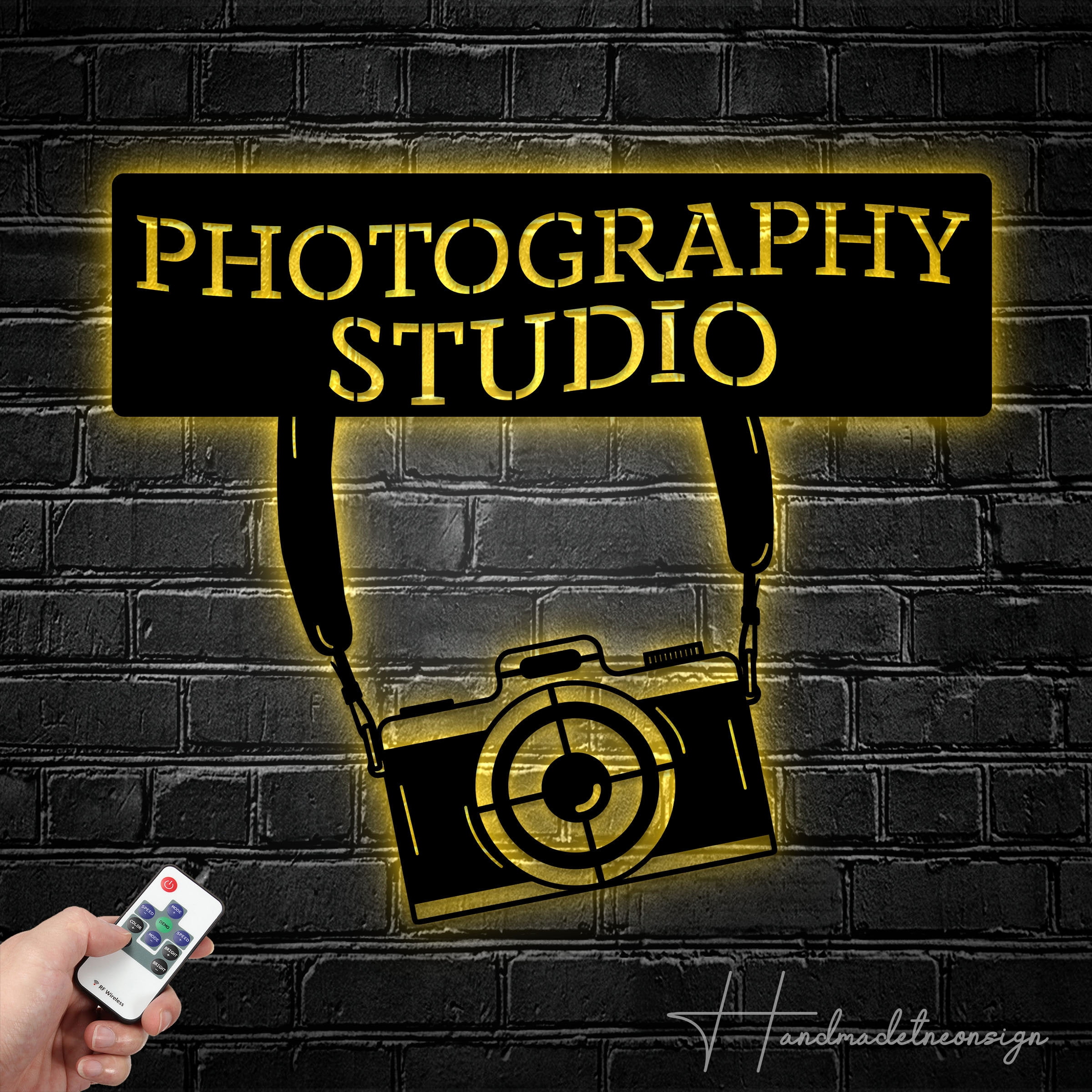 Handmadetneonsign Custom Photography Studio Metal Wall Art with LED Handmadetneonsign Custom Photography Studio Metal Wall Art with LED