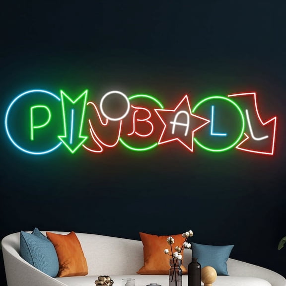 Handmadetneonsign Custom Pinball Neon Sign, Pinball Led Light, Pinball Neon Light, Arcade Led Sign