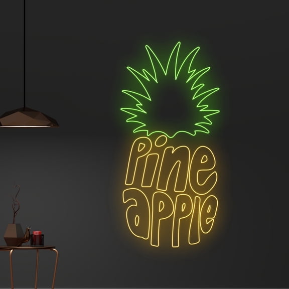 Handmadetneonsign Custom Pineapple Neon Sign, Pineapple LED Sign, Fruit Neon Light, Nursery Room