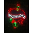 thumbnail image 1 of Handmadetneonsign Custom Rock N Roll Heart Led Sign, Rock Festival Neon Light, Rock Music Neon Sign, 1 of 5