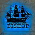 thumbnail image 1 of Handmadetneonsign Custom Schooner Sailing Ship Metal Wall Art LED Light - Personalized Sailor Ship, 1 of 4