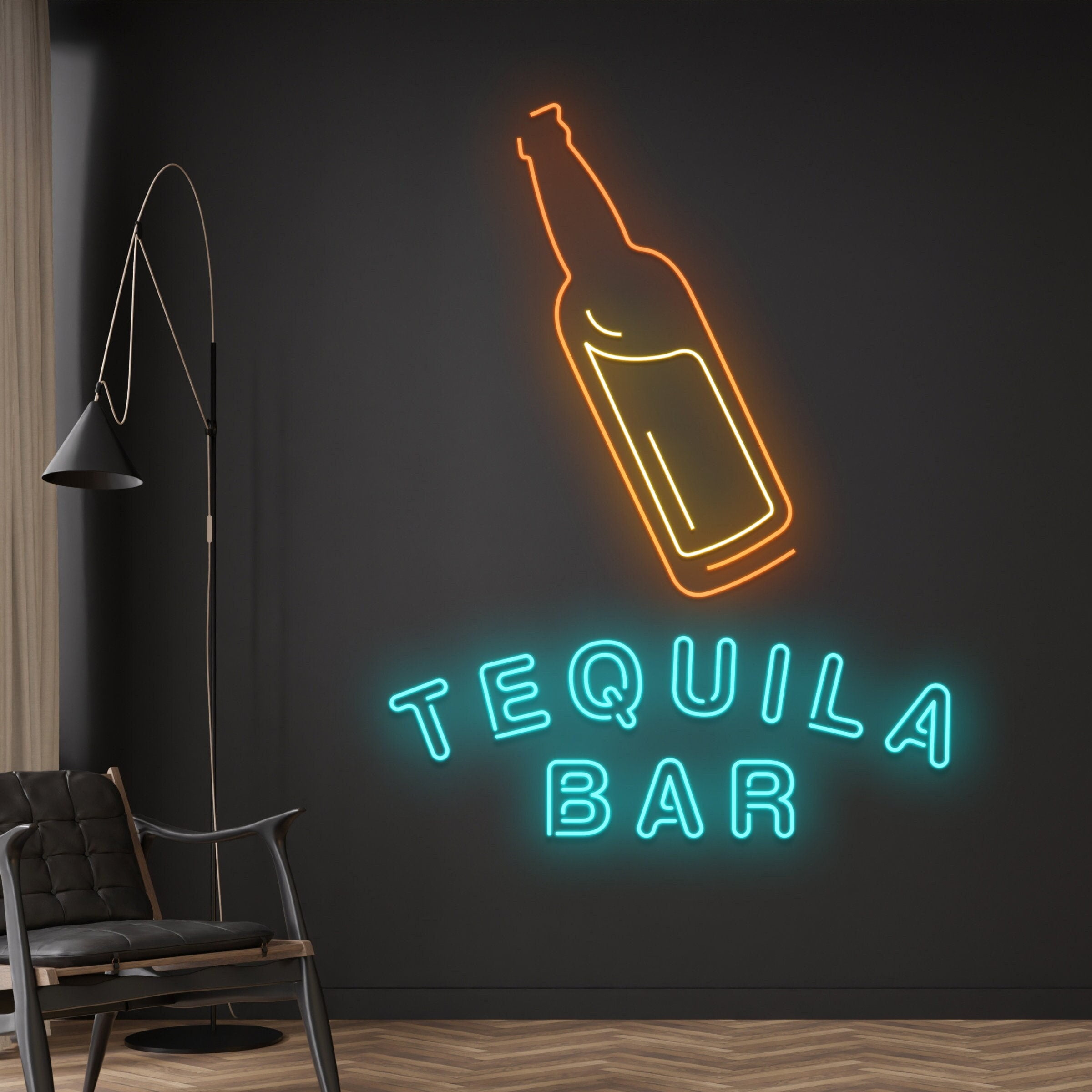 Handmadetneonsign Custom Tequila Bar Neon Sign, Tequila LED Sign, Wine