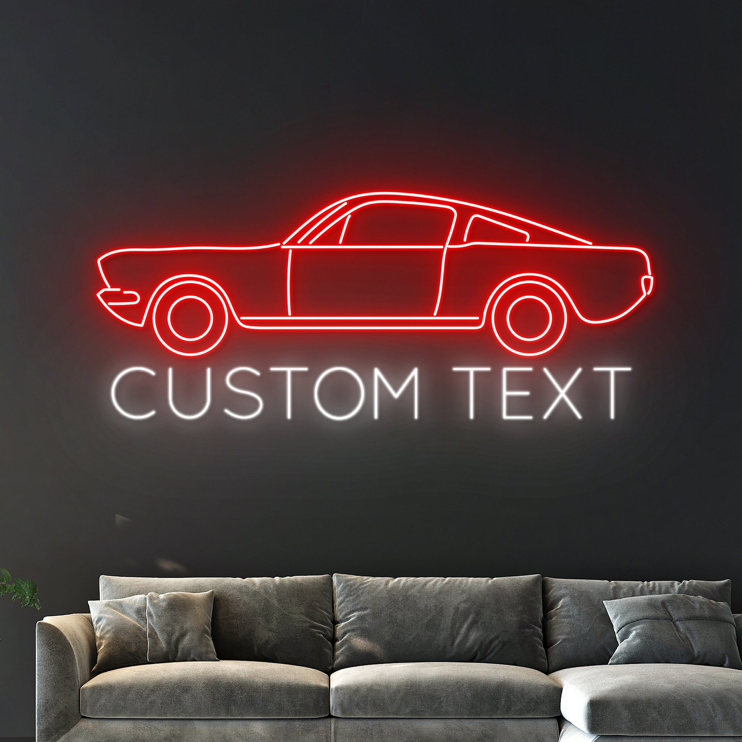 Handmadetneonsign Custom Text Classic Car Neon Sign, Luxury Car Led